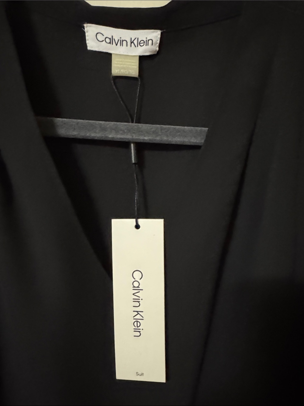 Calvin Klein Black V-Neck Short Sleeve Blouse with Pleat Detail - Picture 2 of 8